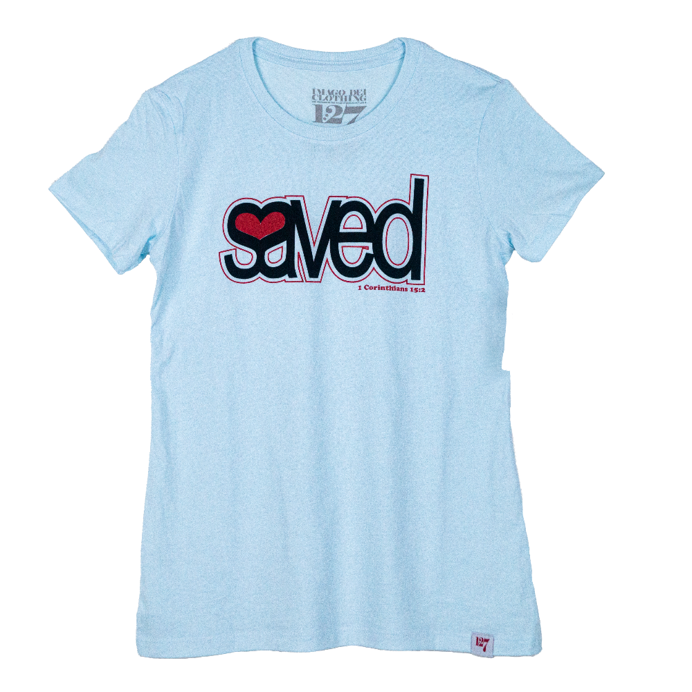lite blue Saved Shirt for women.
