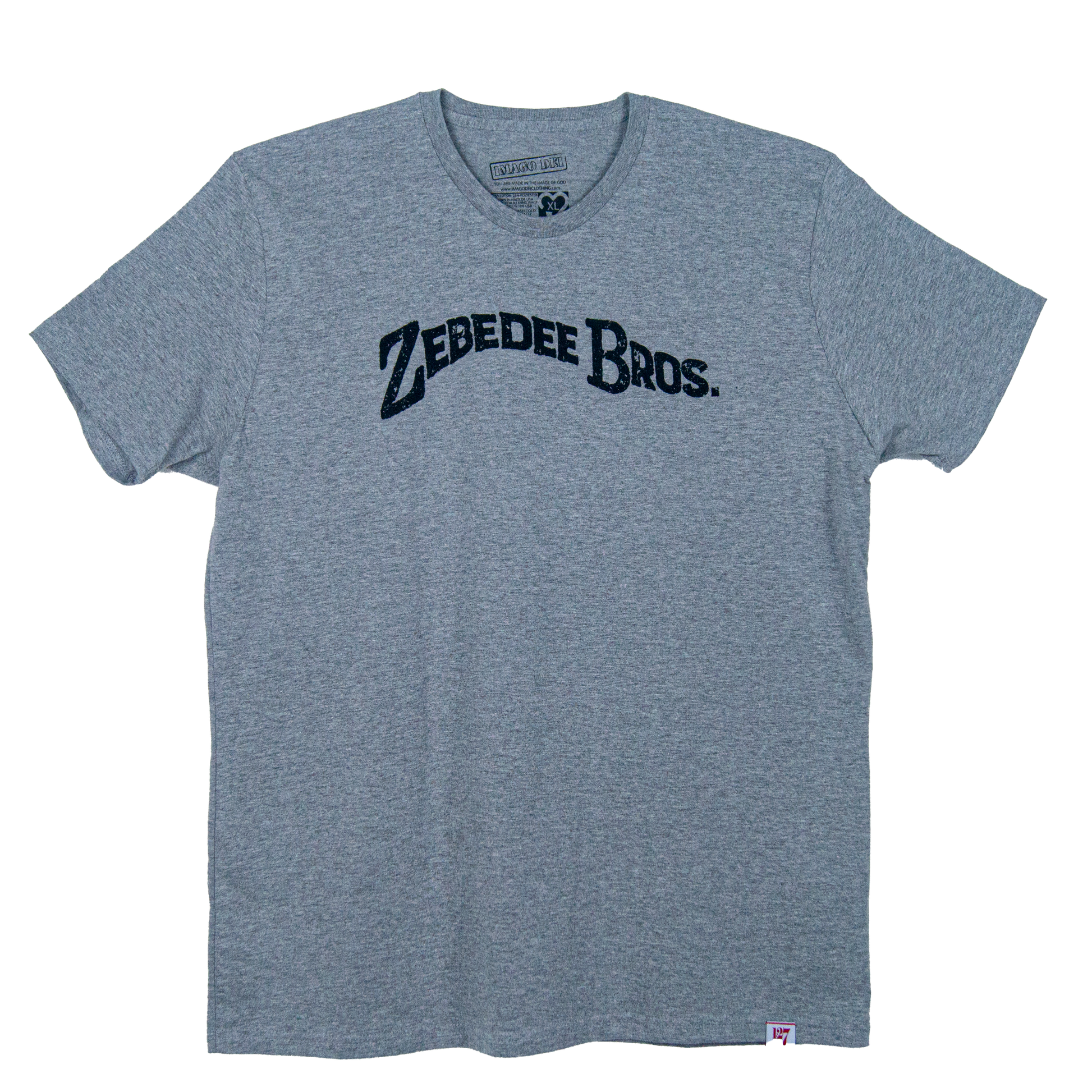 Gray shirt with black writings pointing to the son's of Zebedee. Disciples of Jesus Christ.