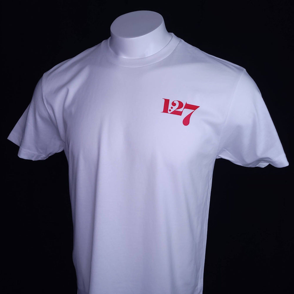 1:27 Signature . Left chest, Christian T-shirt, Made in the Image of God Shirt. 1:27 Clothing