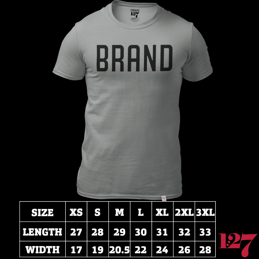 Gray t-shirt with the word brand across the front that reveals the word New when it gets wet.