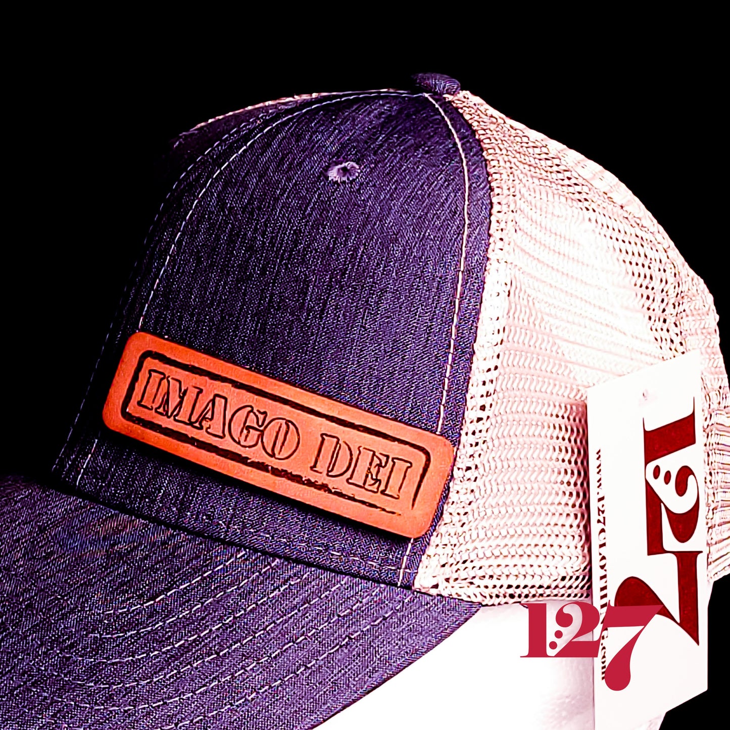 Imago Dei Stamp Leather Patch Trucker Hat