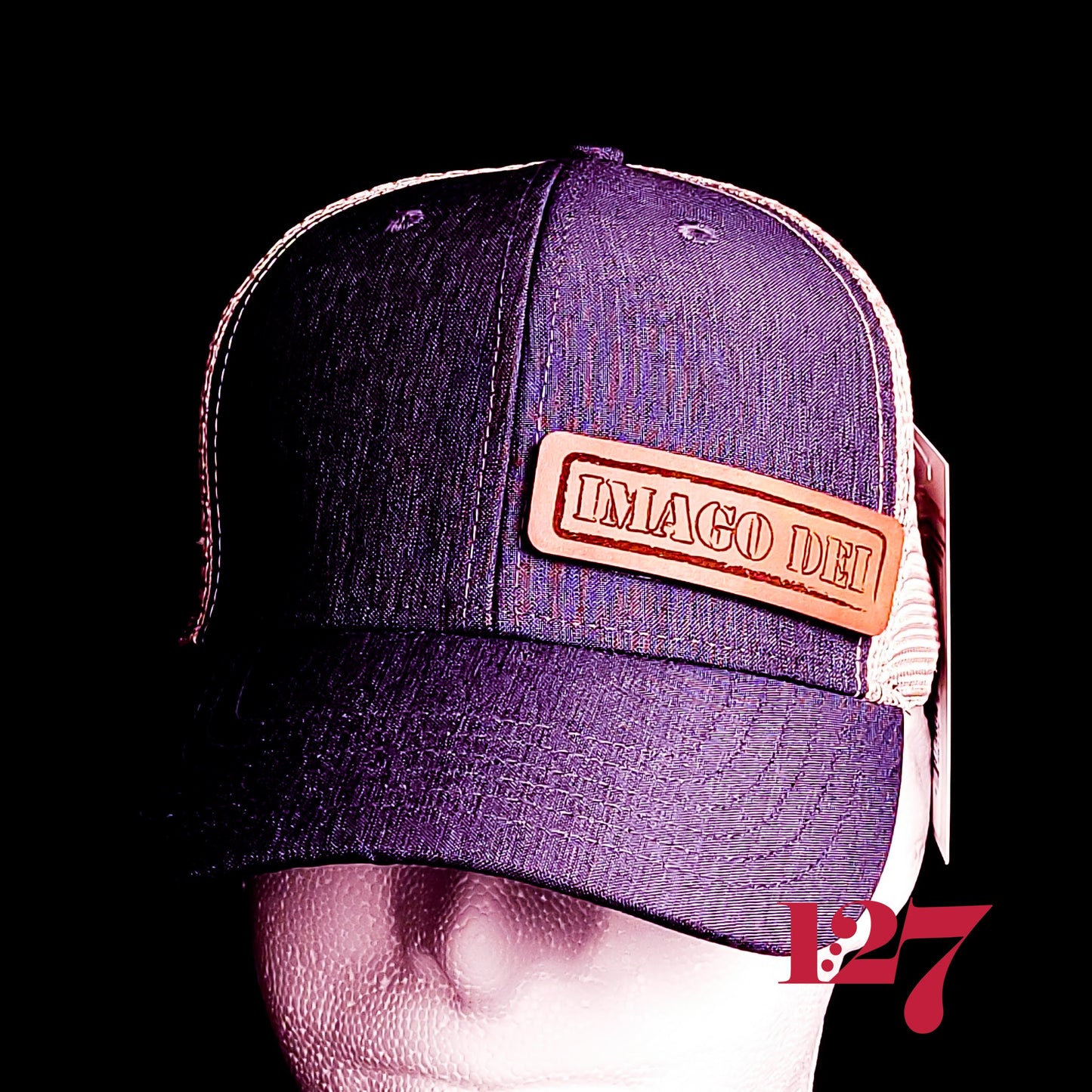 Imago Dei Stamp Leather Patch Trucker Hat