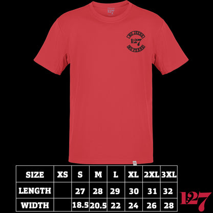 Bearly Bald. Red Shirt. Christian Clothing, Bear, Bald, Shirt for me. Size chart